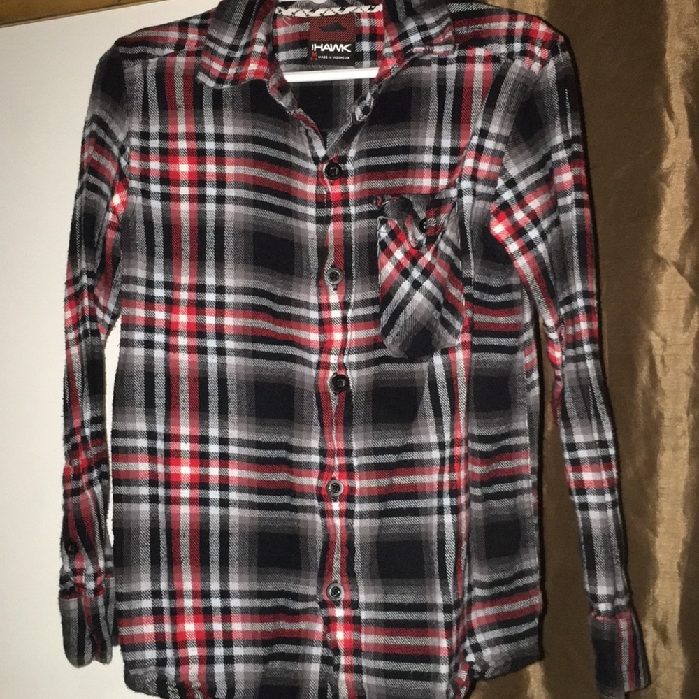 Boys flannel button down long sleeve shirt